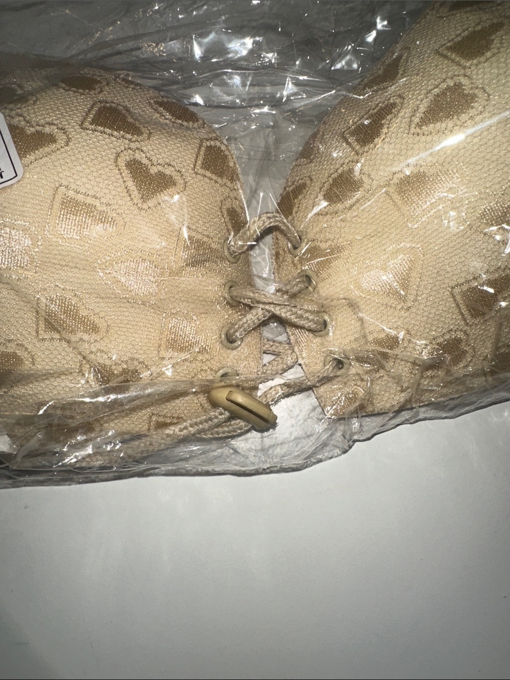 adidas Beige Lace-Up Strapless Bra with Heart Motif - Picture 4 of 5
